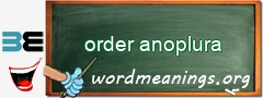 WordMeaning blackboard for order anoplura